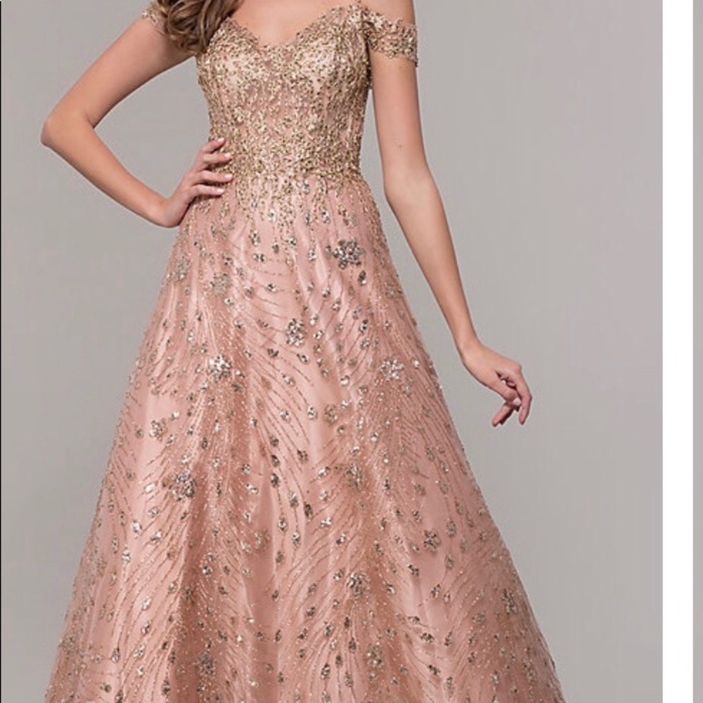 Long Dusty rose prom dress